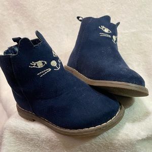Baby gap shoes cute navy blue with cat design
